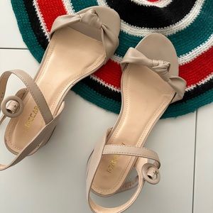 Beige sandals / Wrap sandals / tan leather sandals